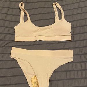 NEW Women's Two Piece Swimsuit Ribbed Bikini w/ High Waisted High Cut Thong